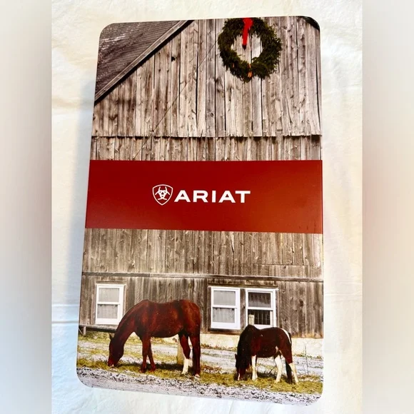 ARIAT New in Gift Tin Plaid Felt Men’s Fleece Slippers - Picture 12 of 14